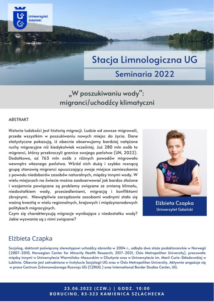 Plakat seminarium dr Elżbieta Czapka